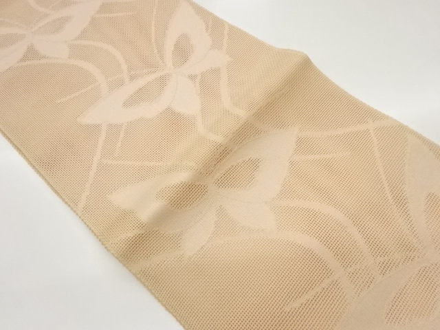 紗 蝶に流水模様織出し名古屋帯